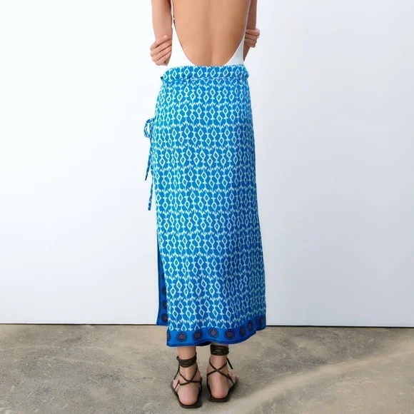 NWT Zara printed pareo long Clara skirt size Large (US) - Picture 13 of 13